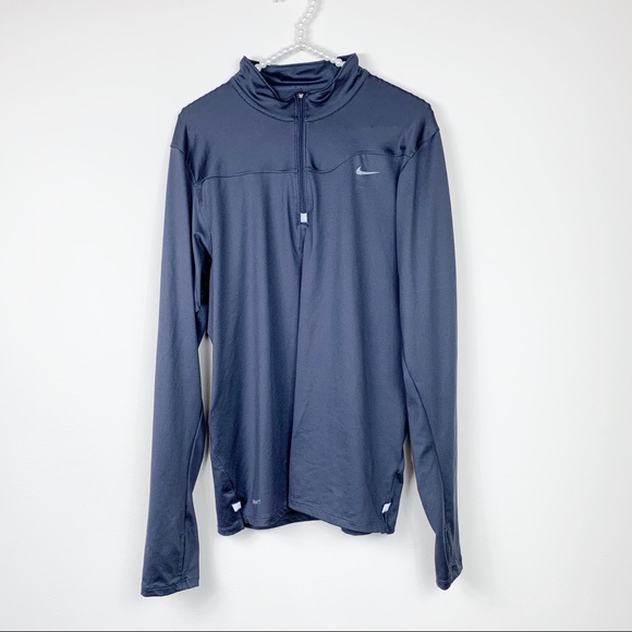 Nike Jackets & Blazers - Nike fit dry gray pullover 1/4 zip up thumb hole M